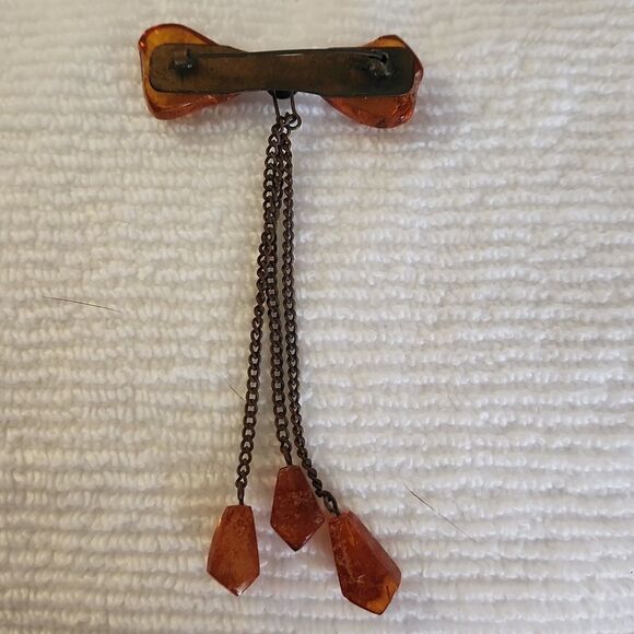 Vintage authentic amber brooch pin from Lithuania - Picture 5 of 9